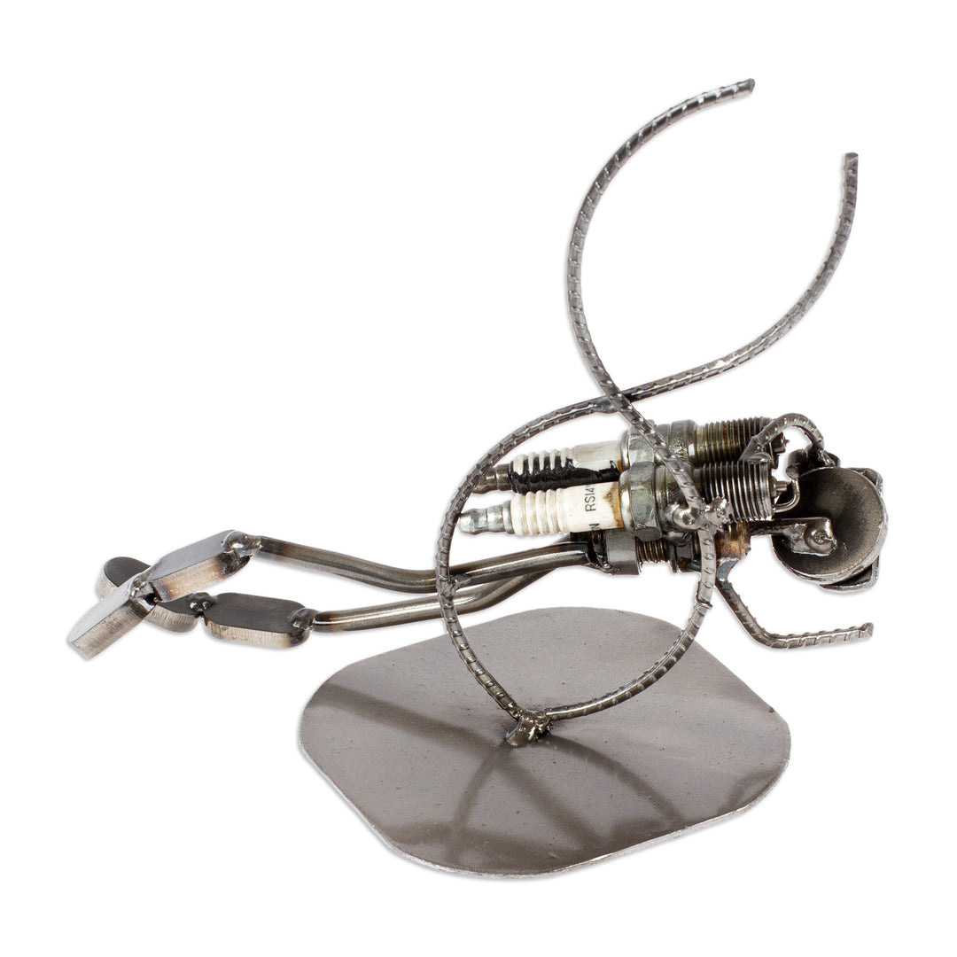 Handcrafted Eco Friendly Recycled Metal Sculpture - Rustic Scuba Diver