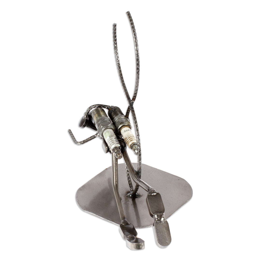 Handcrafted Eco Friendly Recycled Metal Sculpture - Rustic Scuba Diver