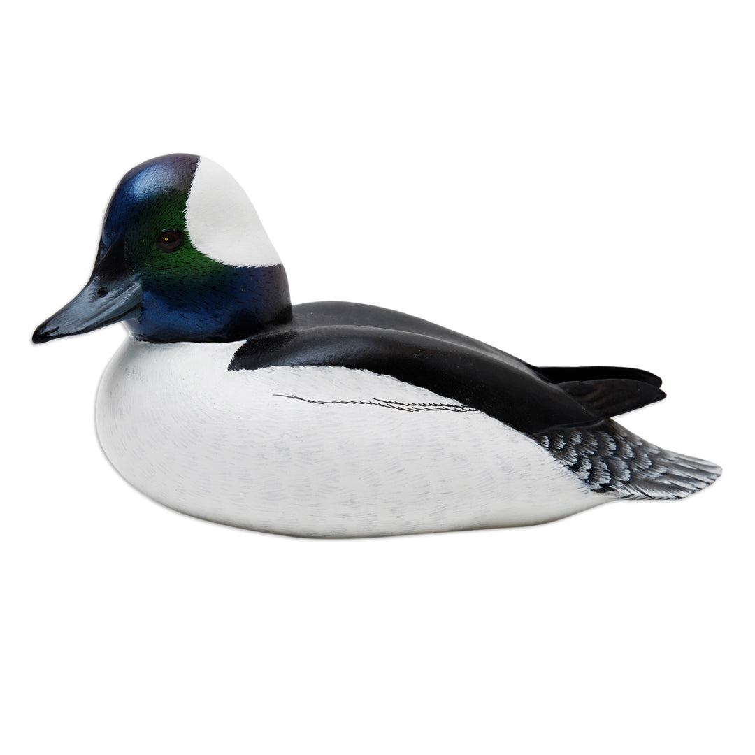 Wood Bird Sculpture - Male Bufflehead Duck