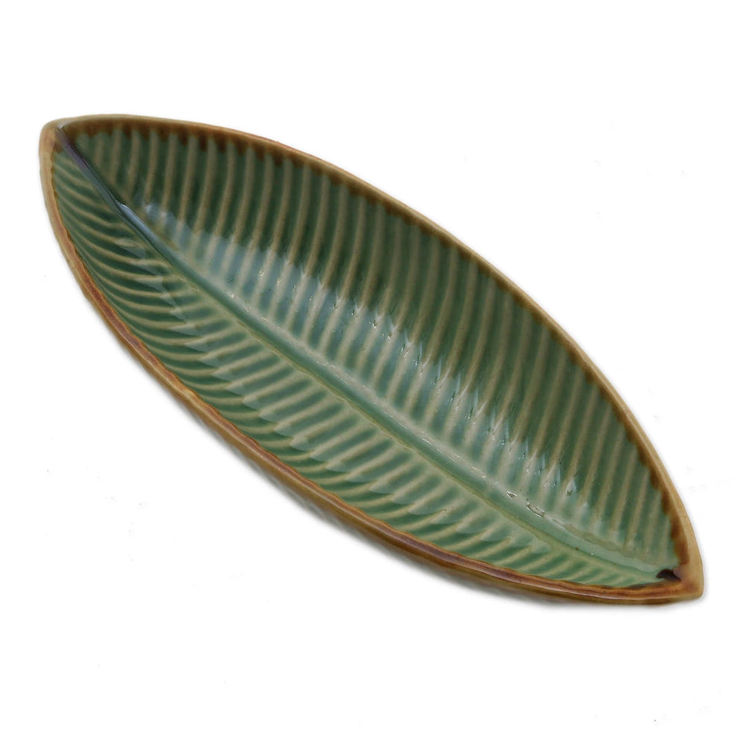 Artisan Crafted Ceramic Leaf Bowl - Banana Bowl
