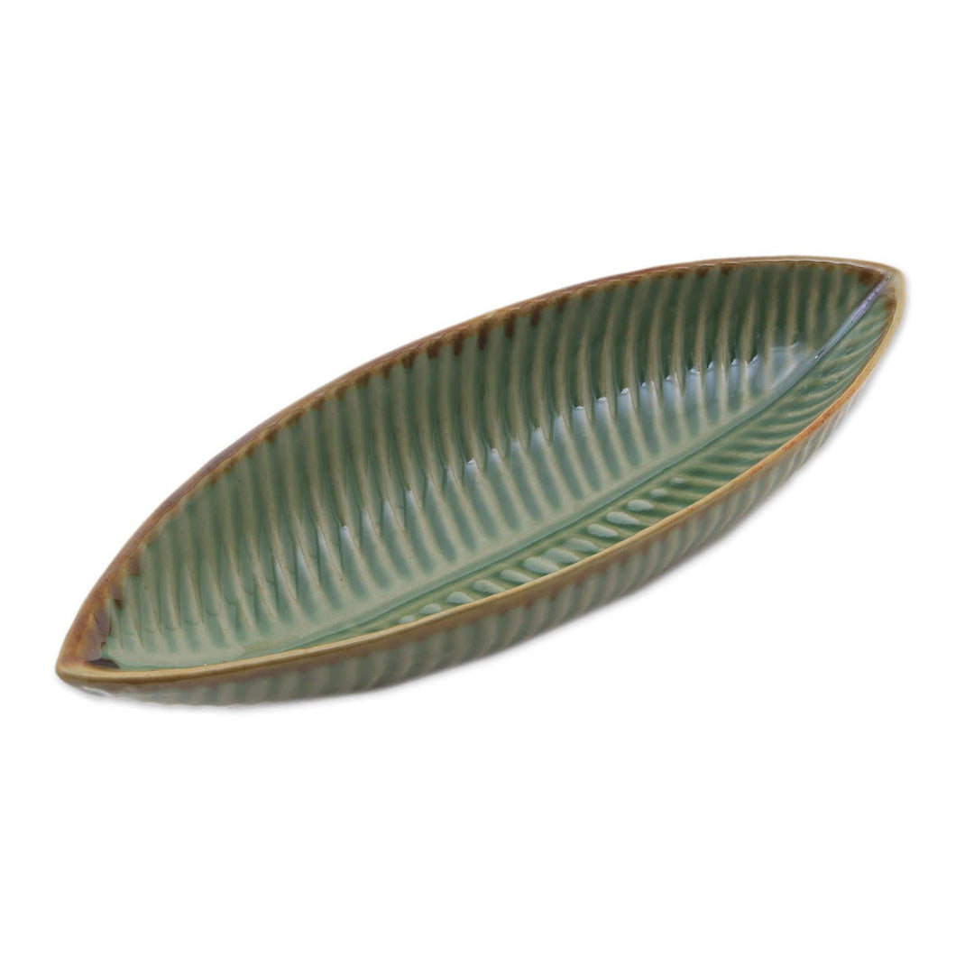 Artisan Crafted Ceramic Leaf Bowl - Banana Bowl