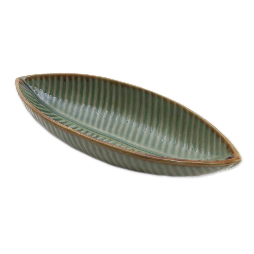 Artisan Crafted Ceramic Leaf Bowl - Banana Bowl
