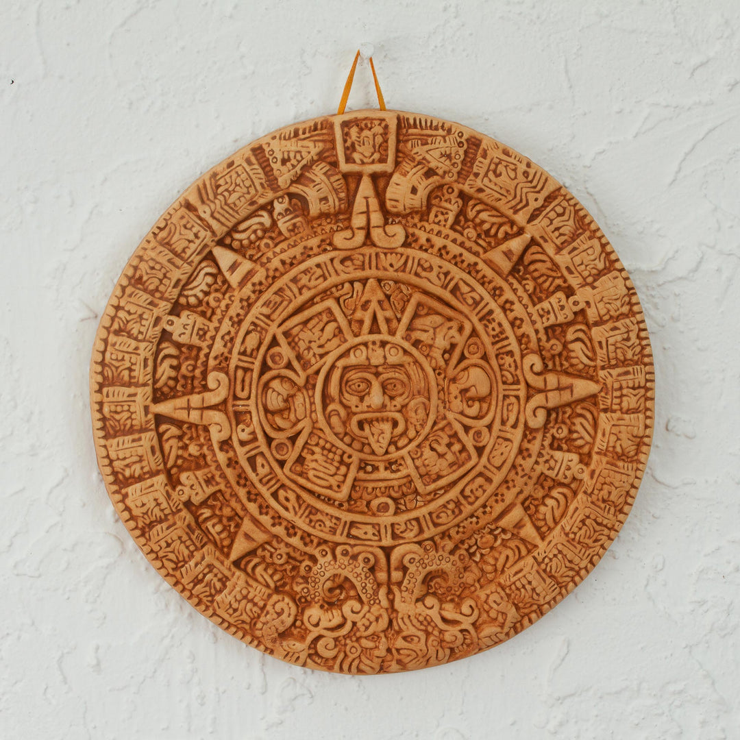 Aztec Calendar in Tan