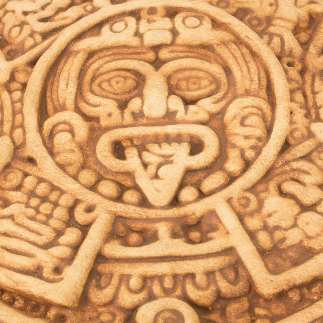 Archaeological Ceramic SunStone from Mexico - Aztec Calendar in Tan