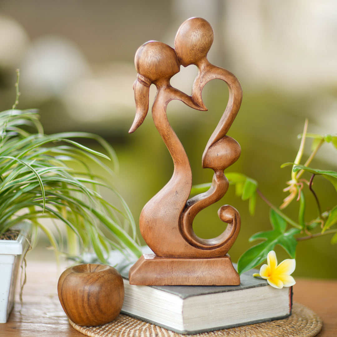 Hand Made Wood Sculpture - Loving Family