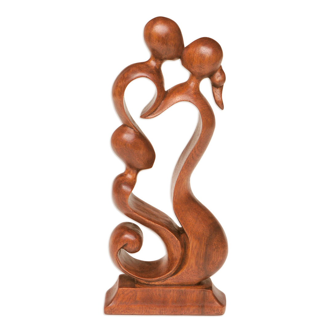 Hand Made Wood Sculpture - Loving Family