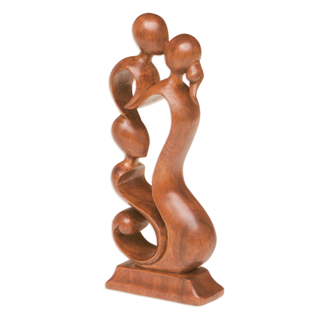 Hand Made Wood Sculpture - Loving Family