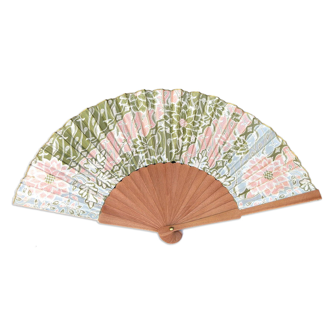 Floral Batik Silk Fan - Feminine