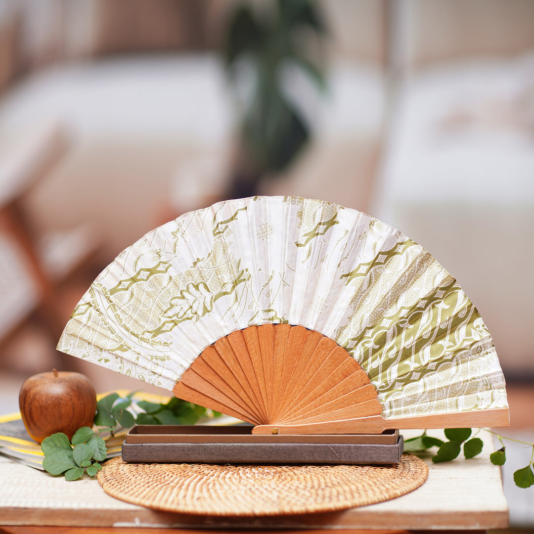 Floral Batik Silk Fan - Feminine