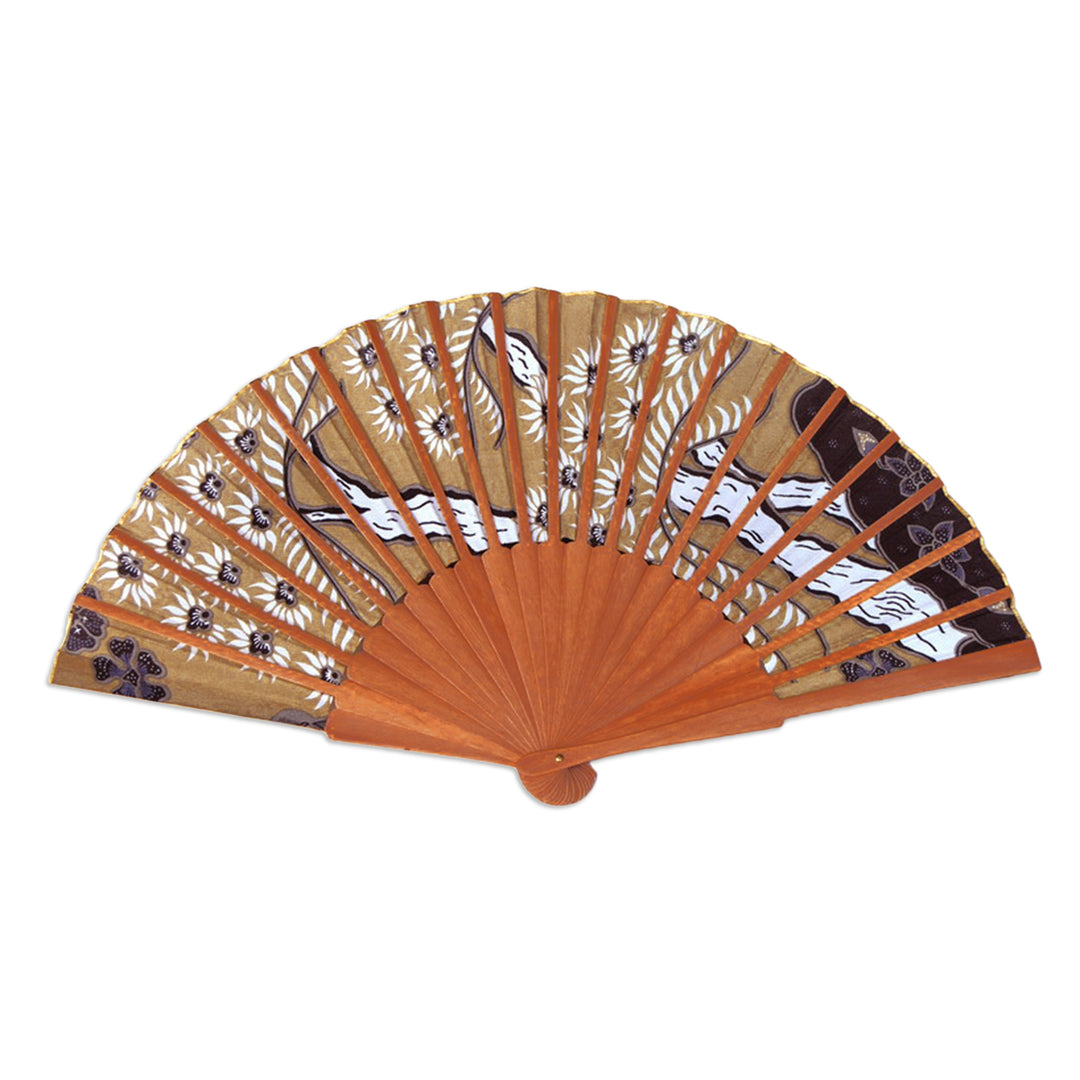 Handmade Silk Batik Fan - Tropics