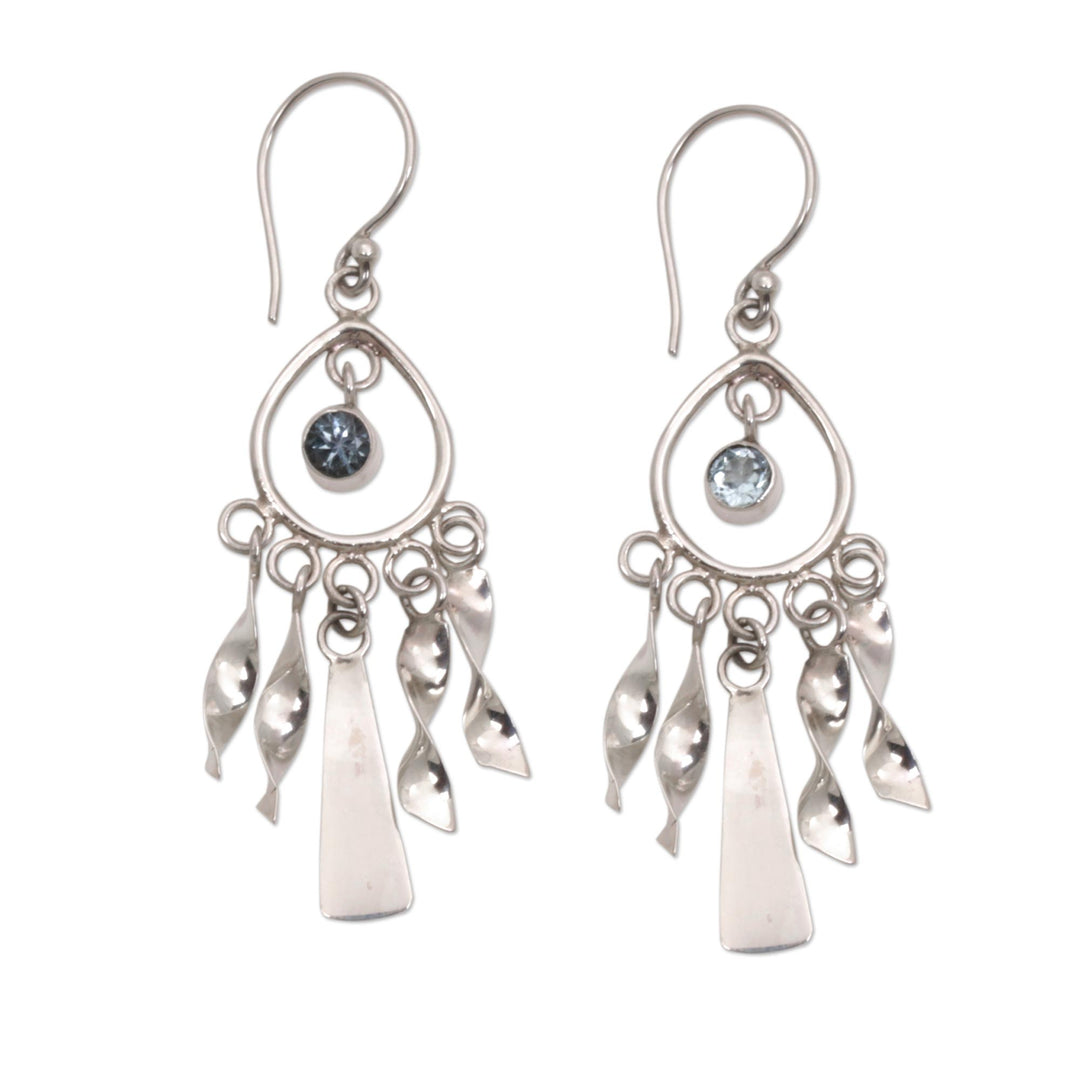 Topaz chandelier earrings - Blue Wind Chime
