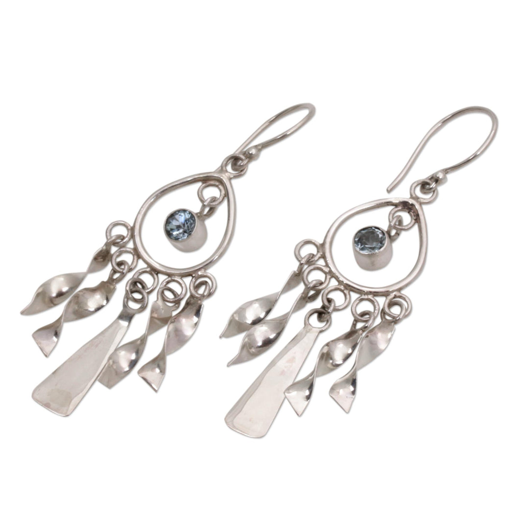 Topaz chandelier earrings - Blue Wind Chime