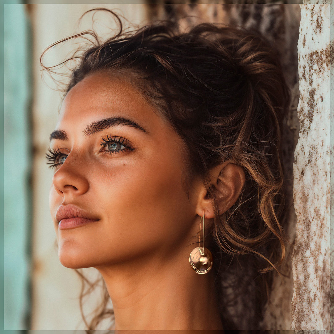 Modern Pearl Sterling Silver Drop Earrings - Moonlight Sand