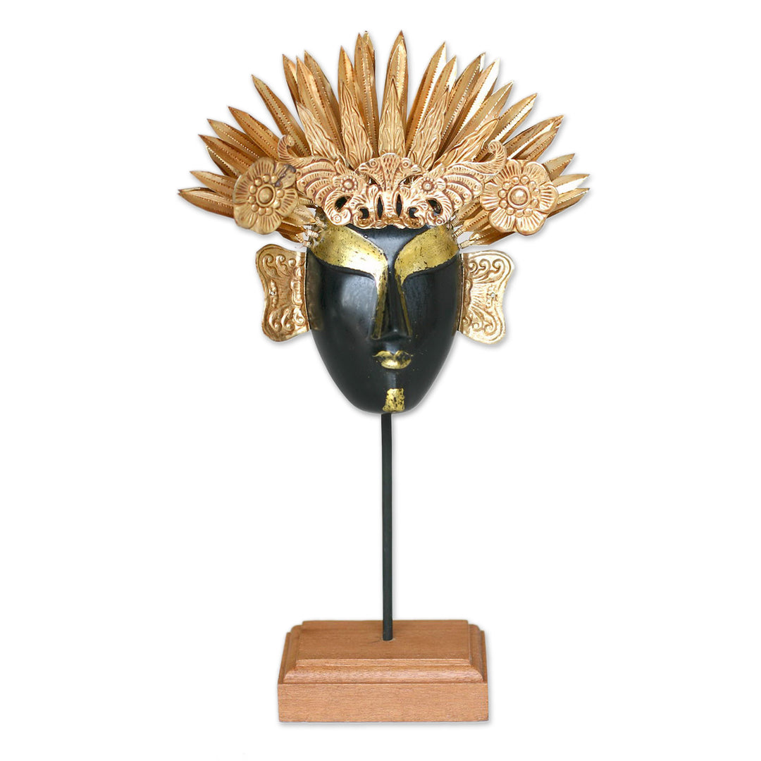 Wood and copper mask - Golden Queen