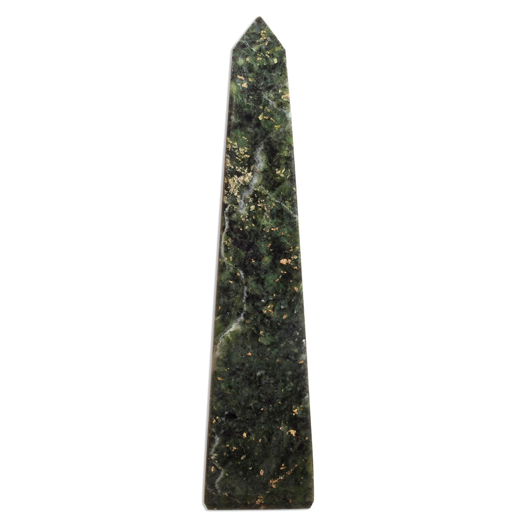 Geometric Jade Obelisk Sculpture from Peru (Large) - Prosperity