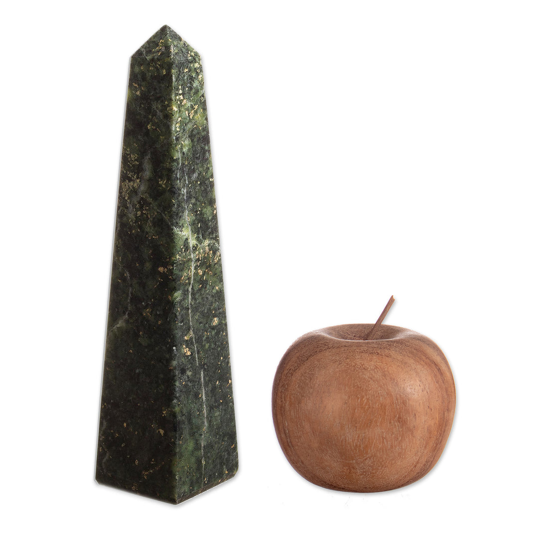 Geometric Jade Obelisk Sculpture from Peru (Large) - Prosperity