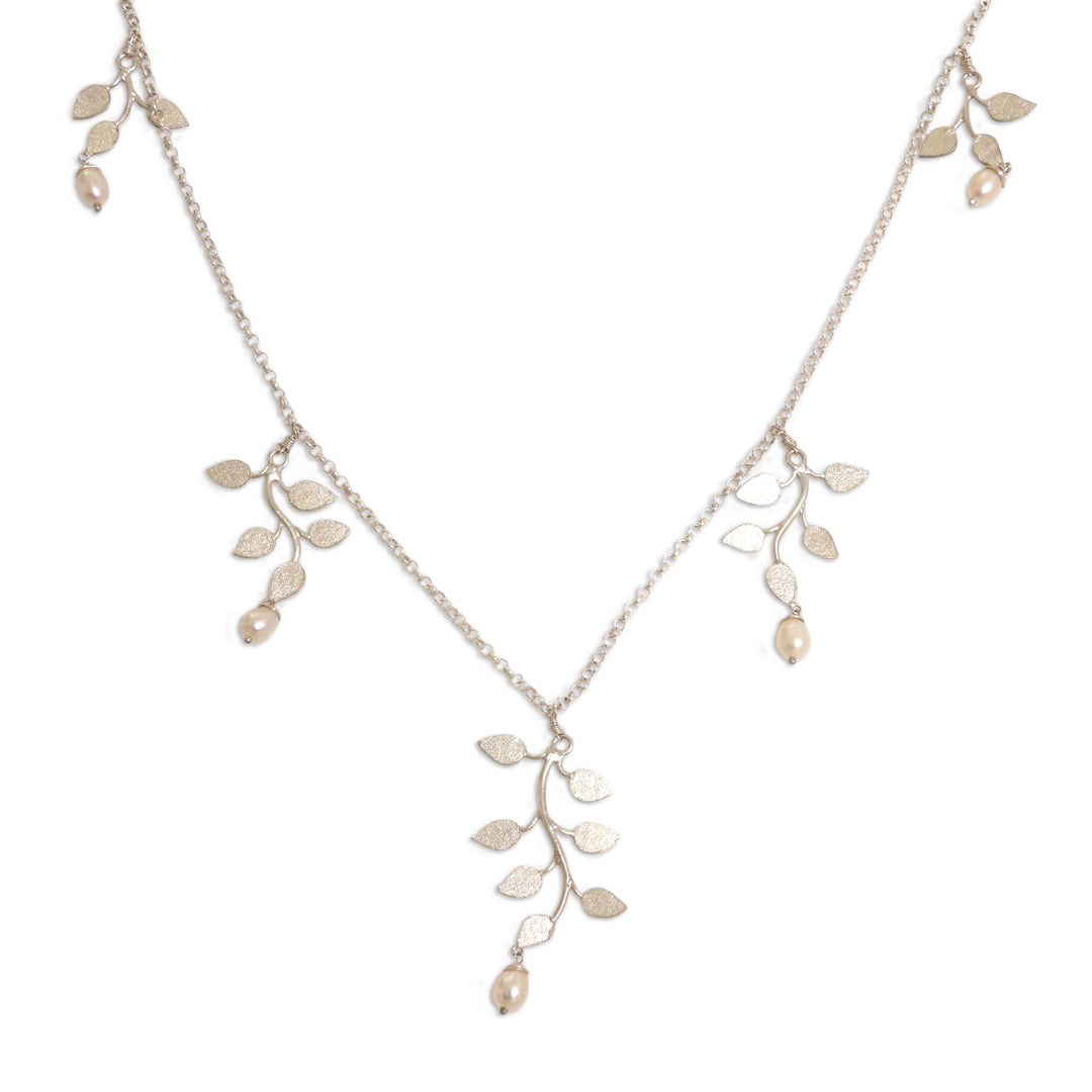 Sterling Silver and Pearl Necklace - Cloud Forest