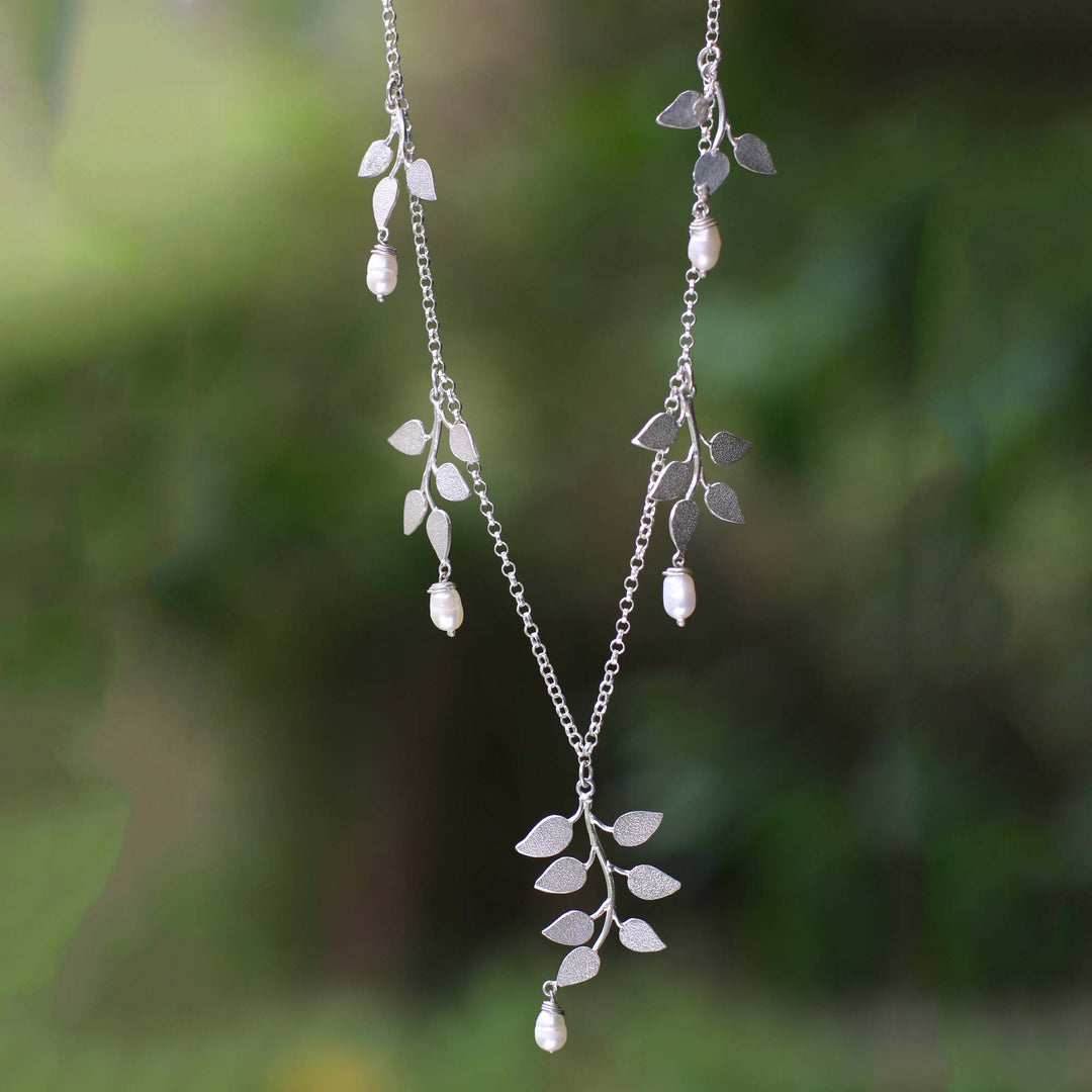 Sterling Silver and Pearl Necklace - Cloud Forest