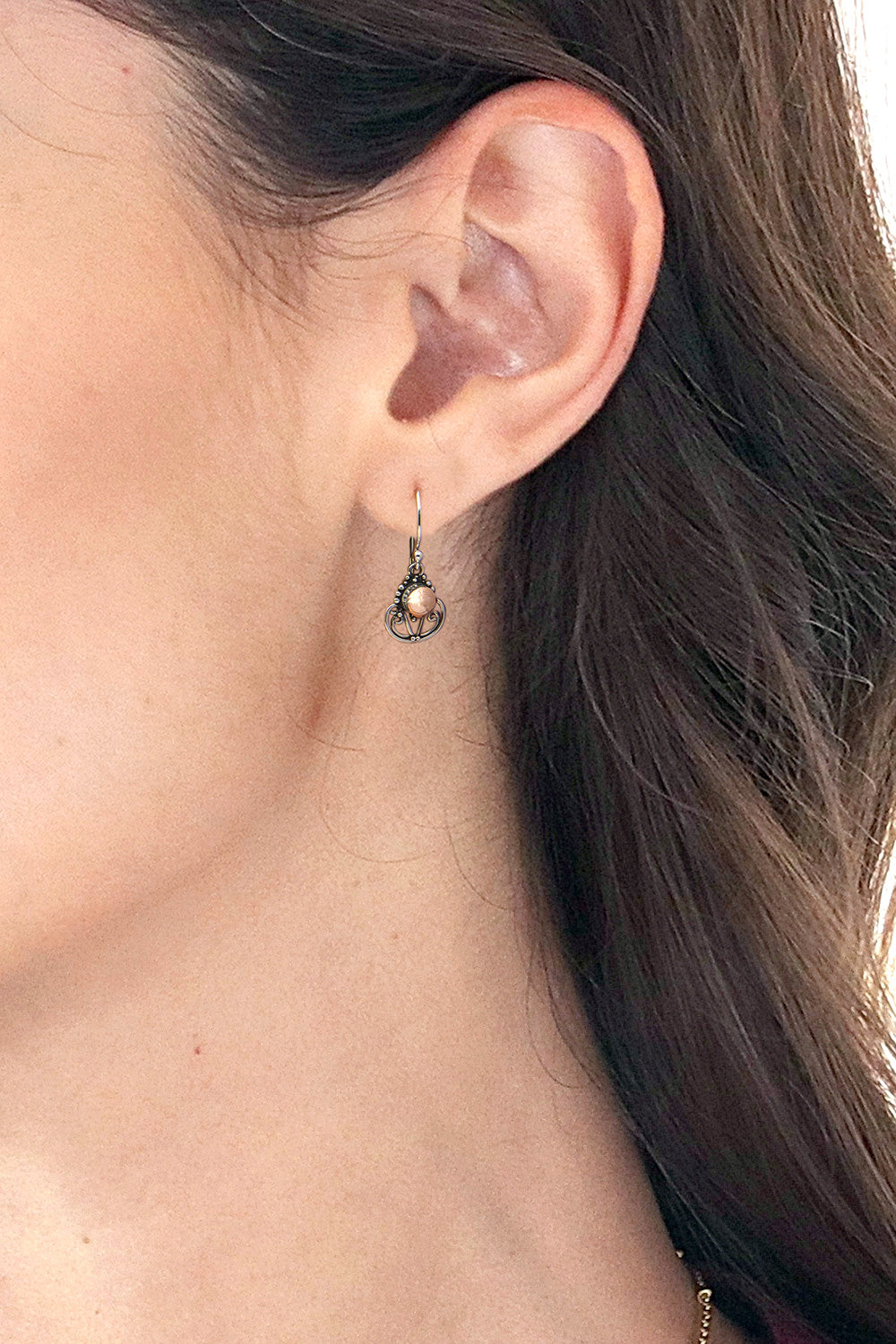 Gold Accent Sterling Silver Dangle Earrings - Eastern Sun