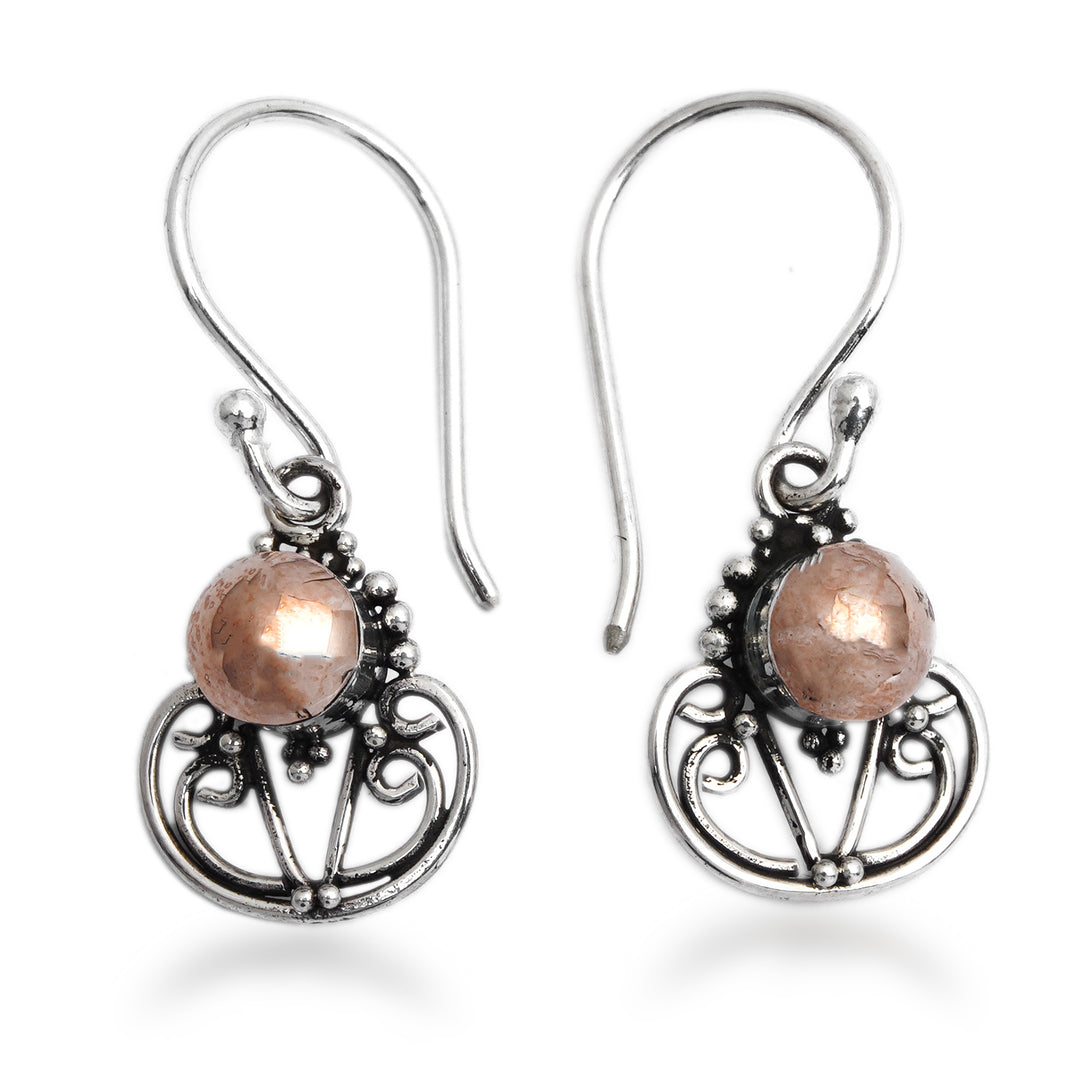 Gold Accent Sterling Silver Dangle Earrings - Eastern Sun