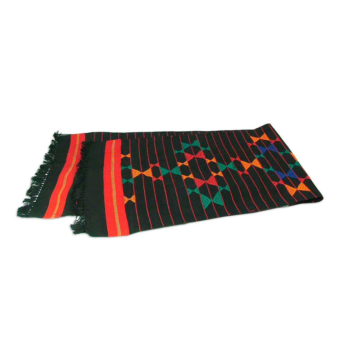 Hand-woven Cotton Runner Table Linen from India - Colorful Constellations