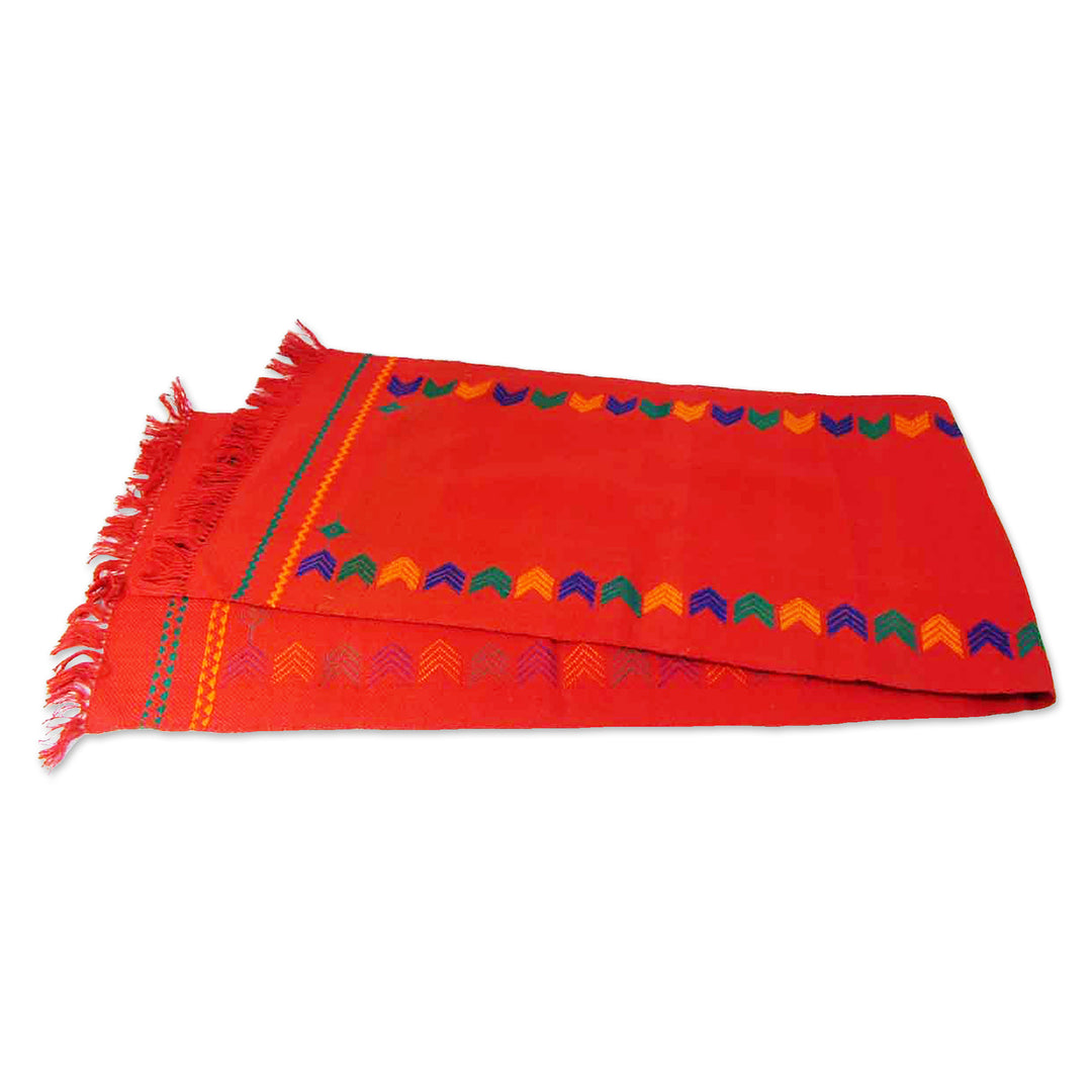 Handcrafted Cotton Red Runner Table Linen - Festive India