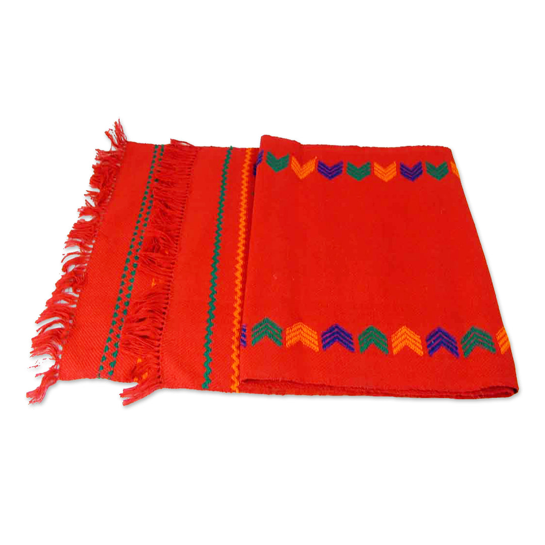 Handcrafted Cotton Red Runner Table Linen - Festive India