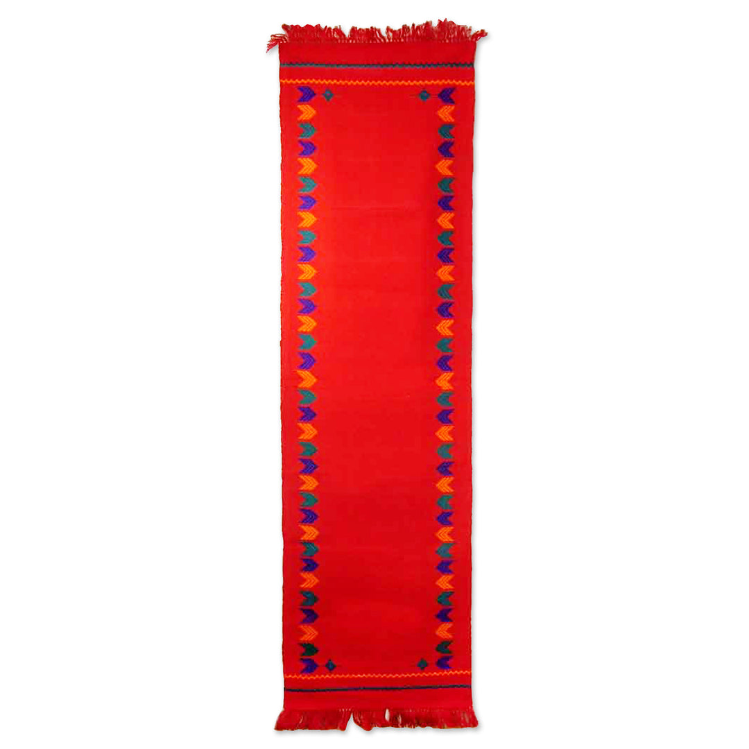 Handcrafted Cotton Red Runner Table Linen - Festive India