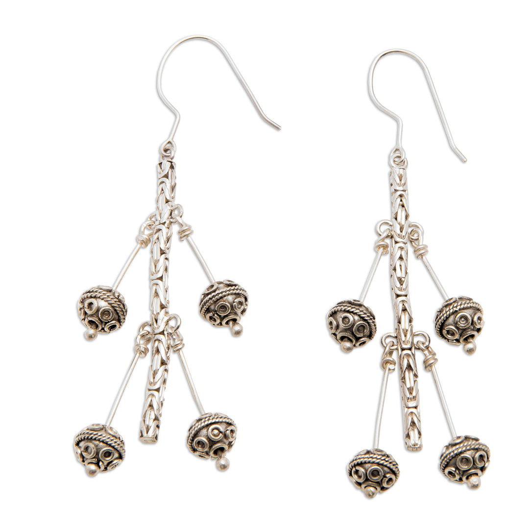 Sterling silver drop earrings - Silver Night