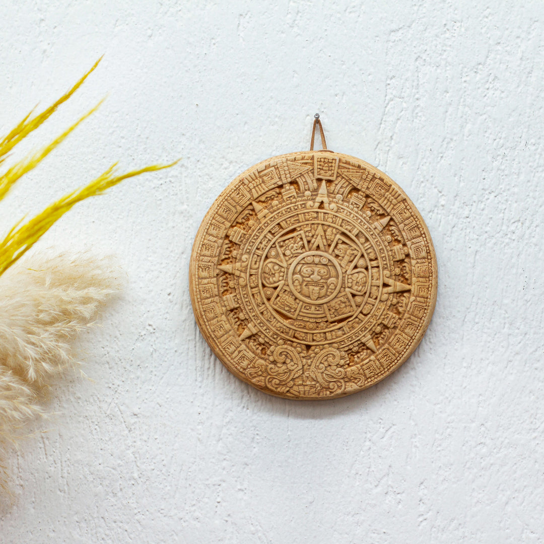 Small Ochre Aztec Calendar