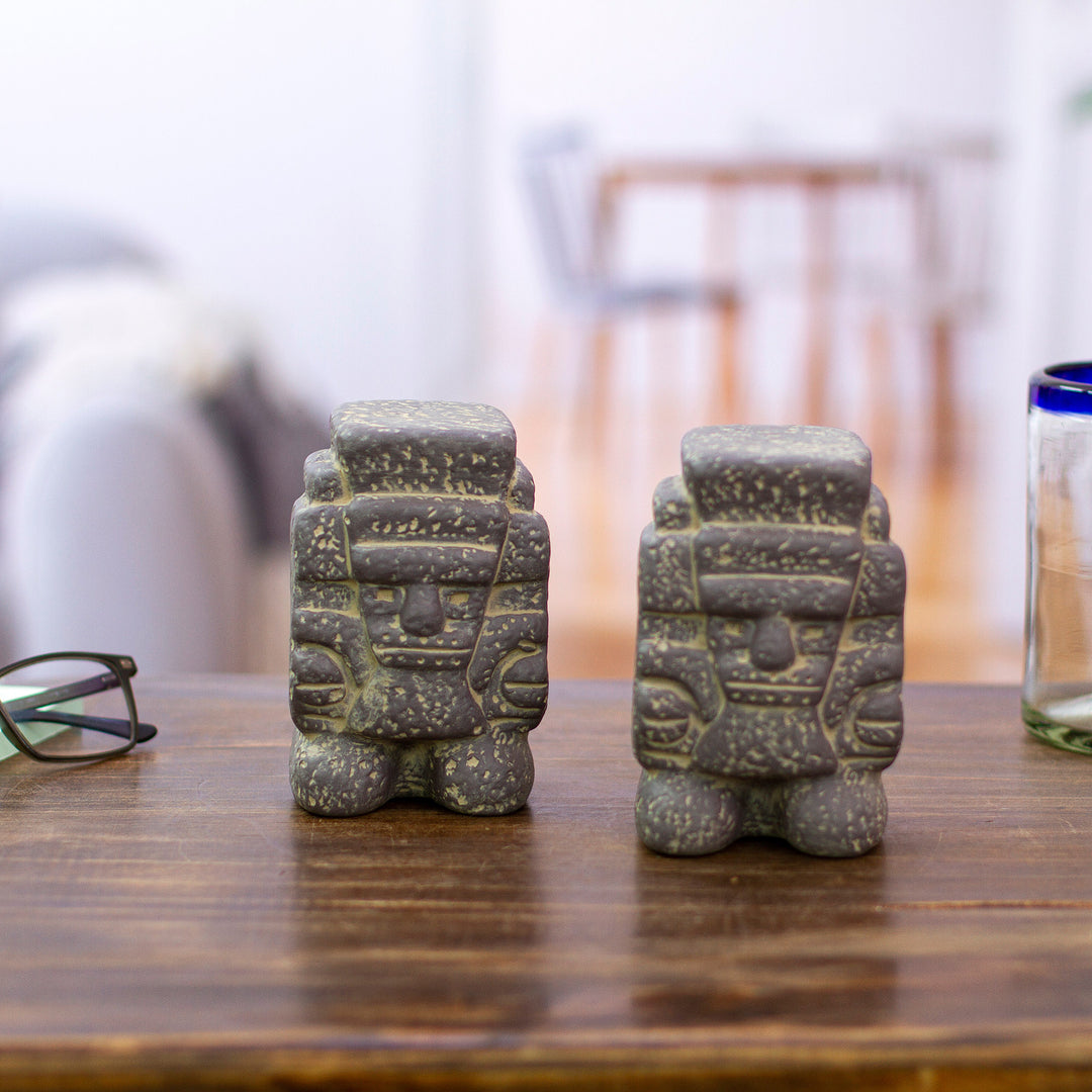 Fair Trade Mexican Archaeological Ceramic Sculpture (Pair) - Tlaloc God of Rain