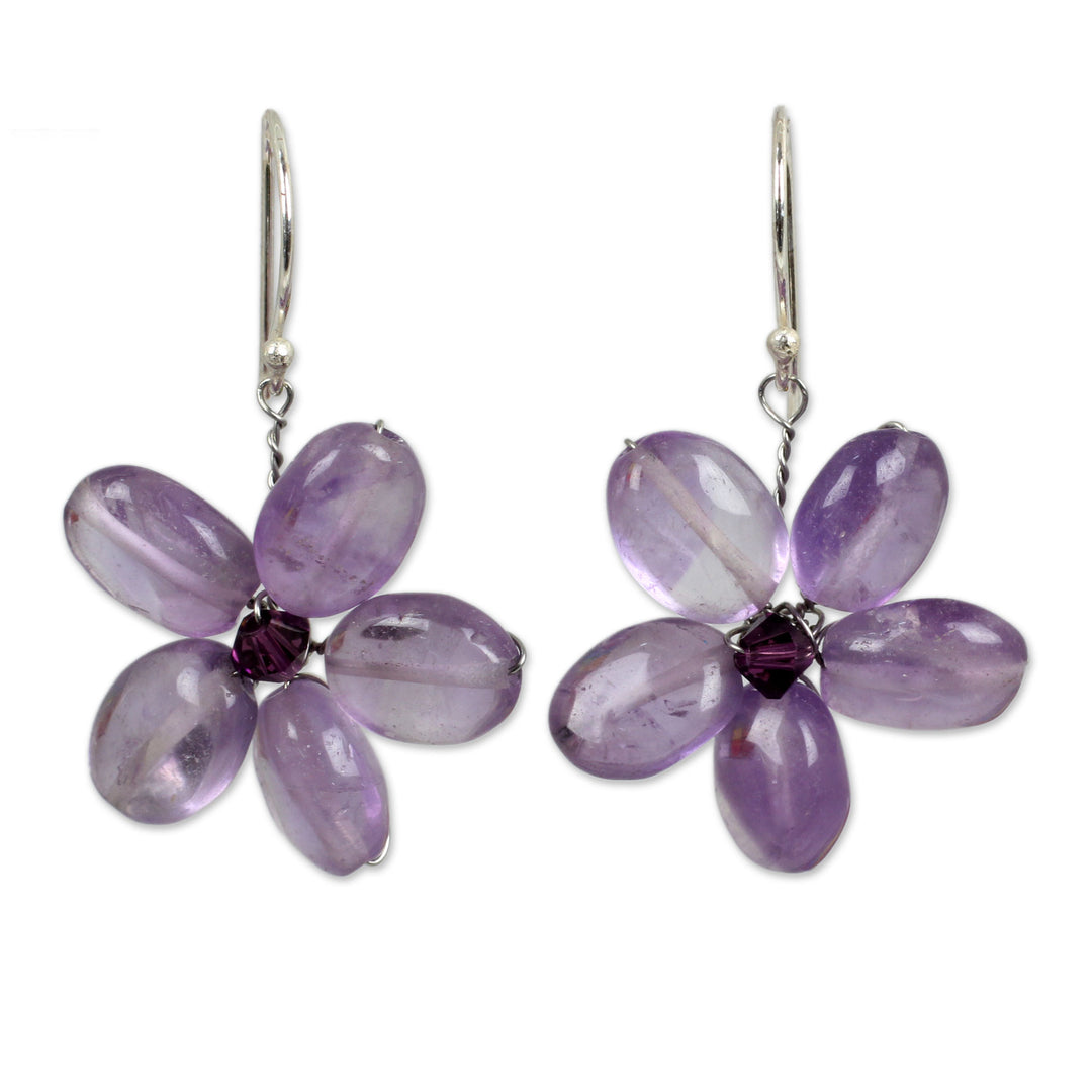 Amethyst Flower Earrings - Mystic Daisy