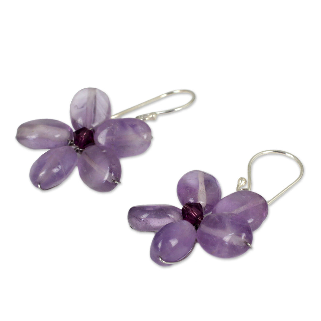 Amethyst Flower Earrings - Mystic Daisy