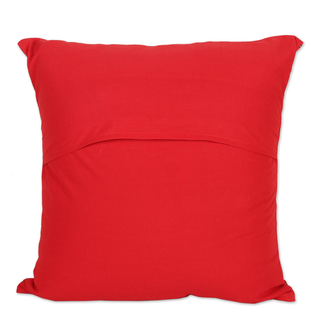 Cotton Red Cushion Covers Set 2 Throw Pillows - Sequences