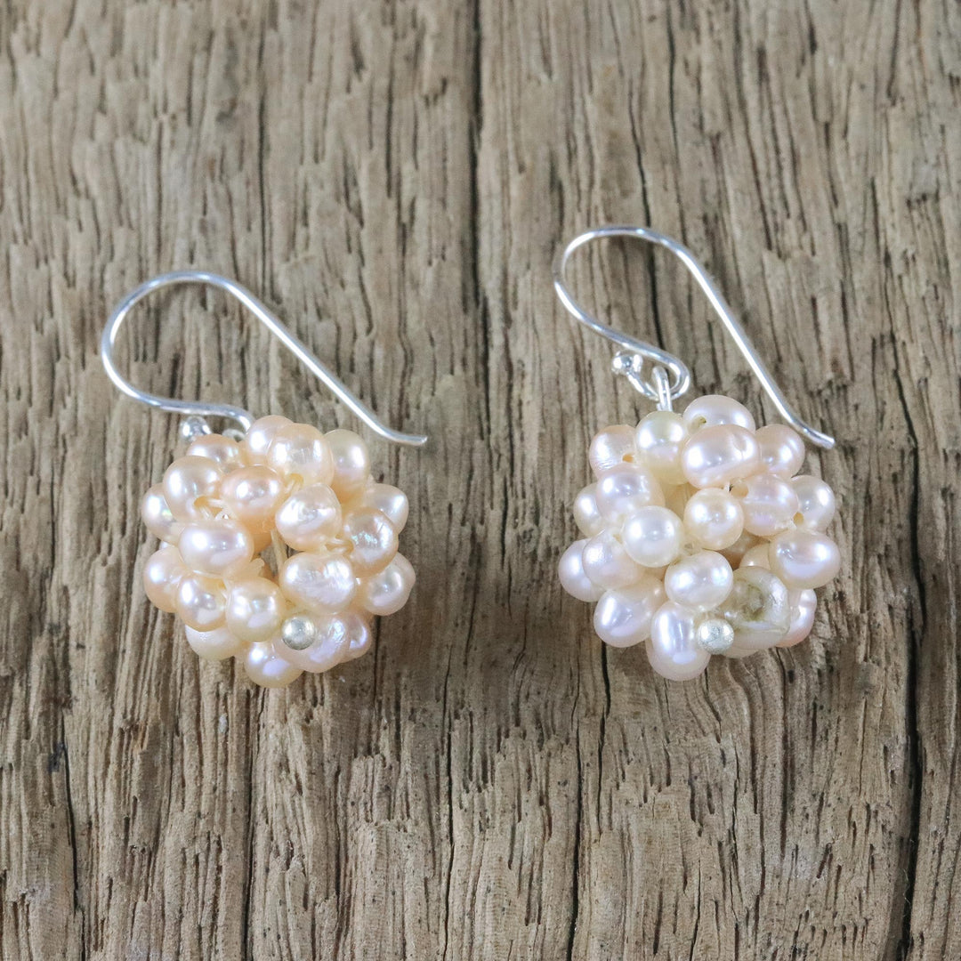 Pearl cluster earrings - Snowball