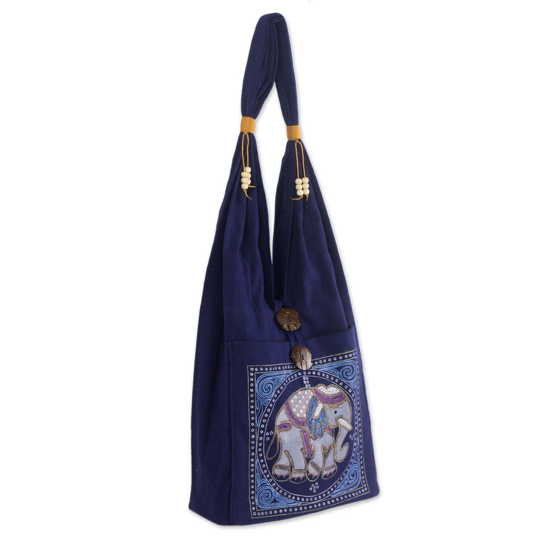 Handcrafted Cotton Shoulder Bag  - Lucky Elephant