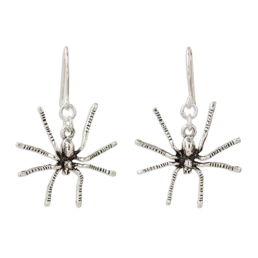 Sterling Silver Dangle Earrings - Sterling Spiders