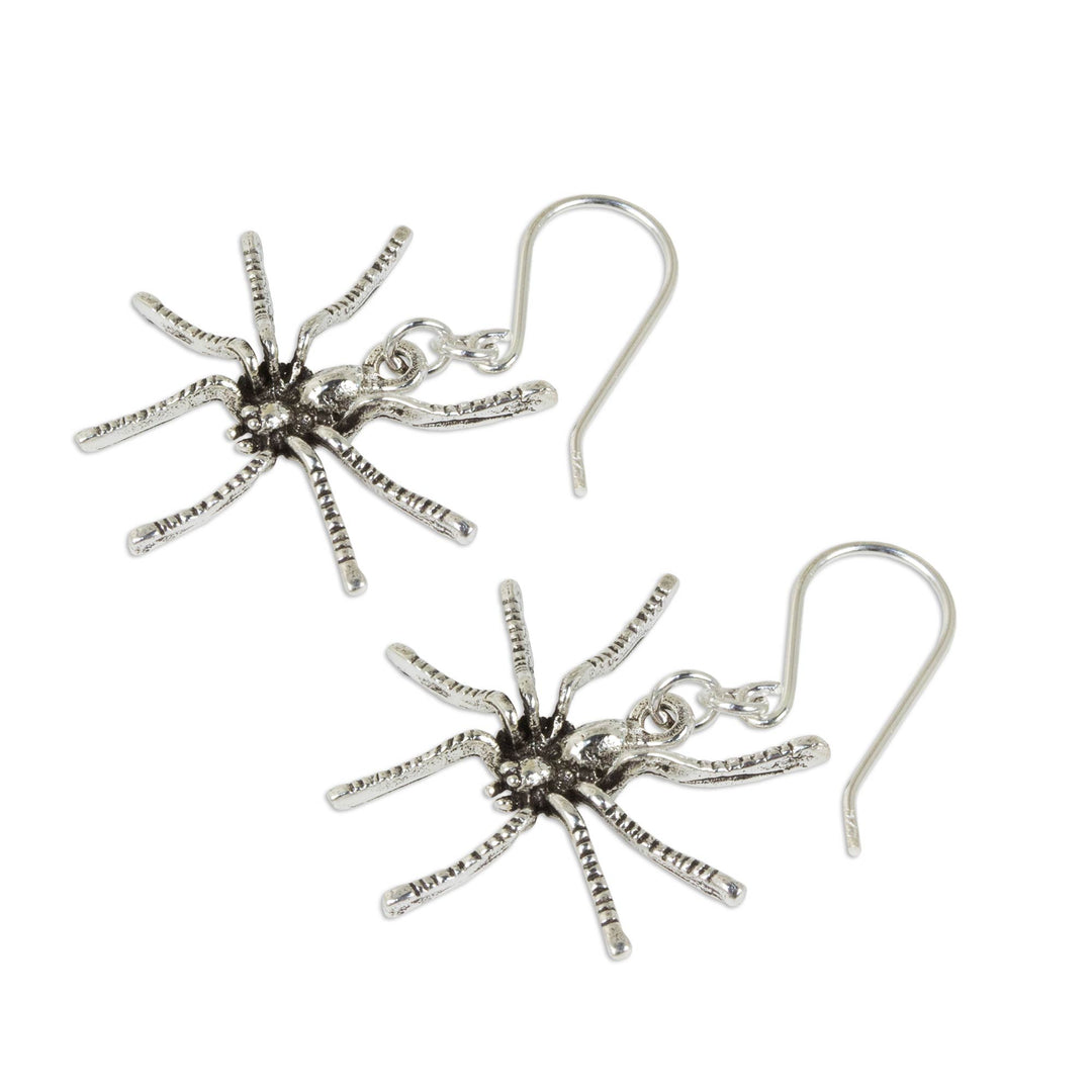 Sterling Silver Dangle Earrings - Sterling Spiders