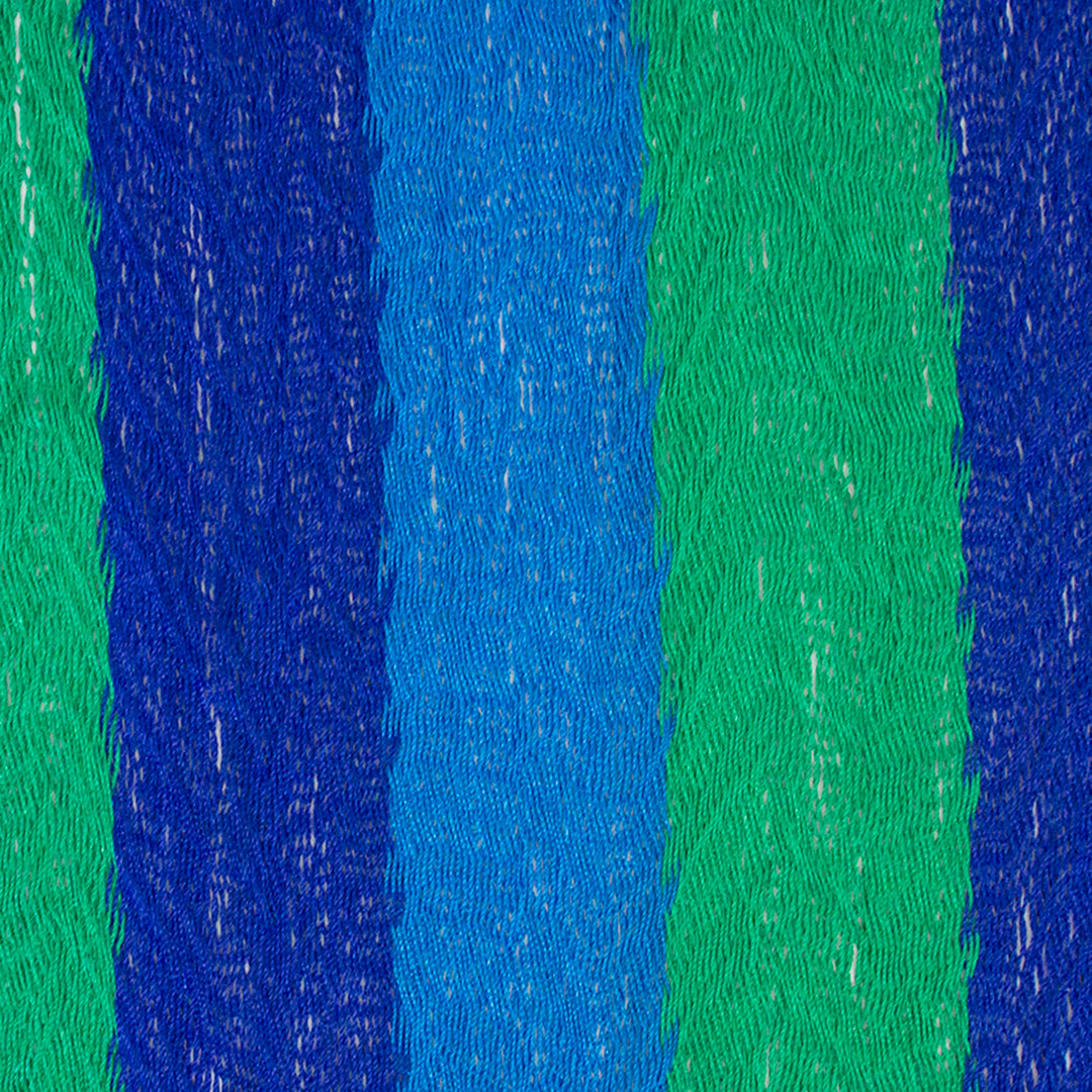 Artisan Crafted Striped Rope Hammock (Single) - Sea Breeze