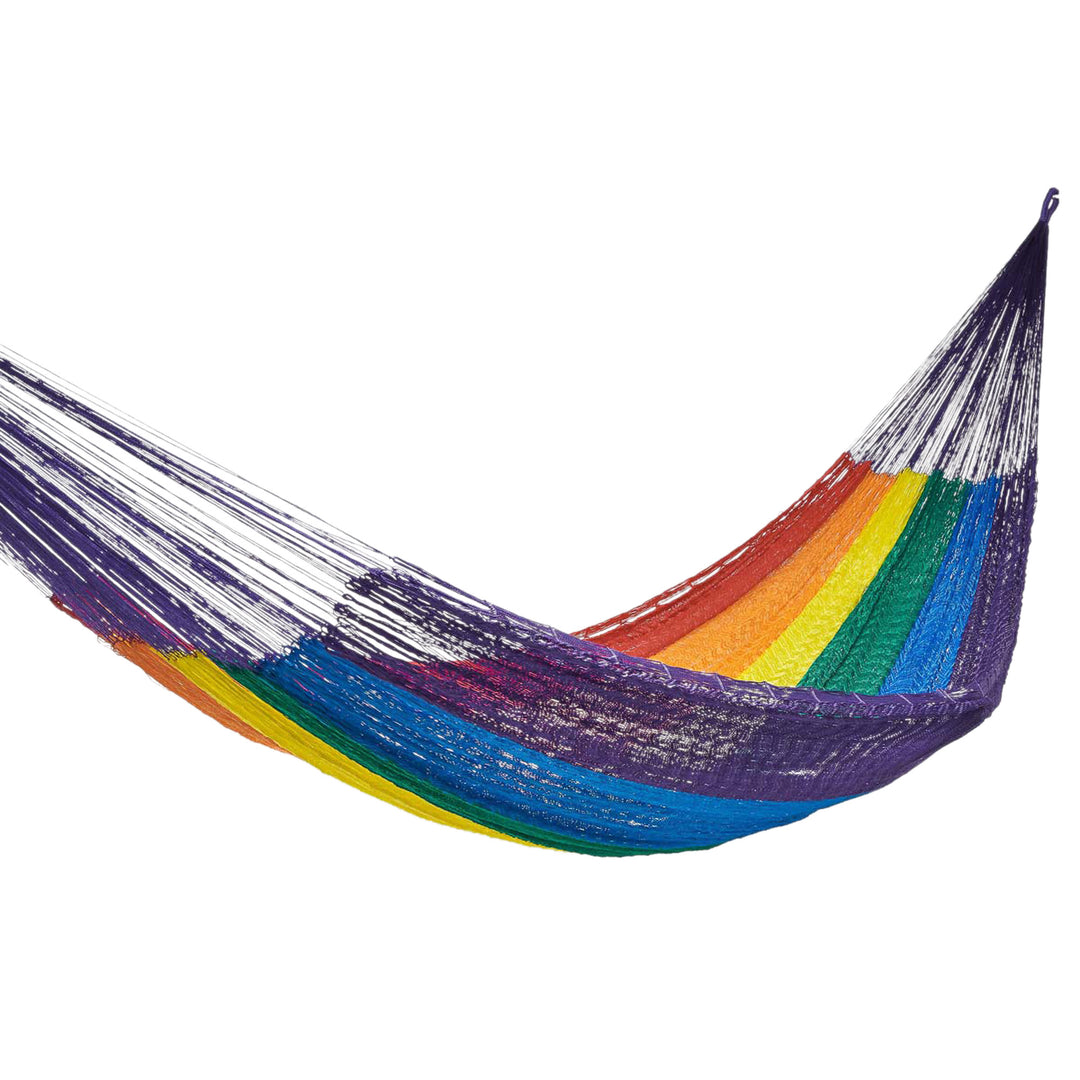 Unique Striped Mayan Hammock (Single) - Dreaming of Rainbows