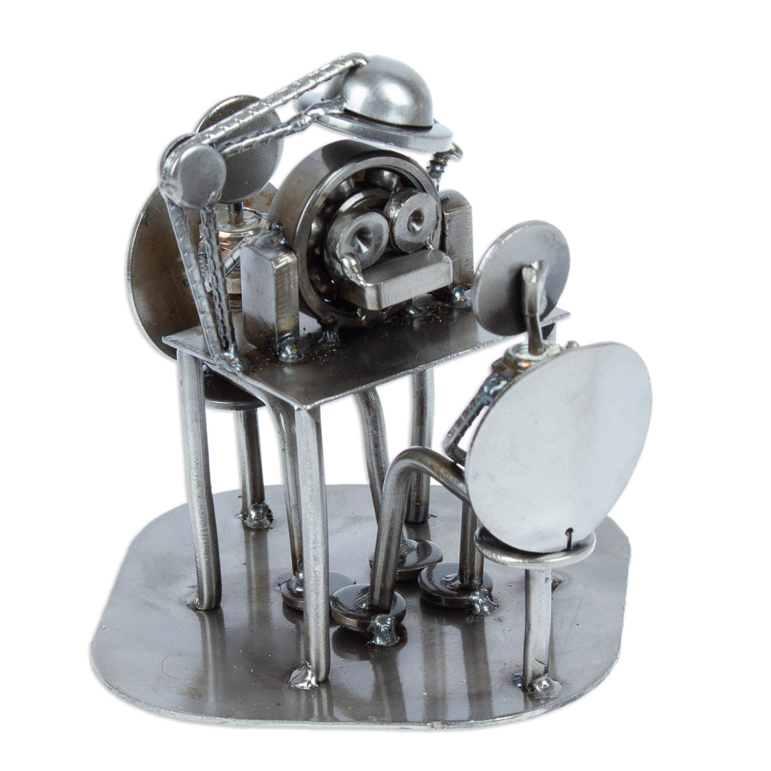Artisan Crafted Recycled Metal Rustic Optometrist Sculpture - Rustic Eye Exam