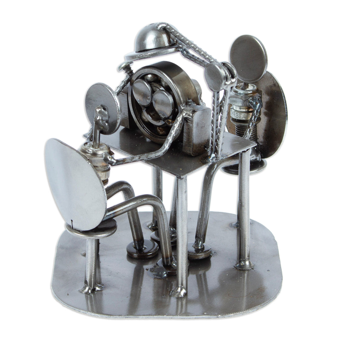 Artisan Crafted Recycled Metal Rustic Optometrist Sculpture - Rustic Eye Exam