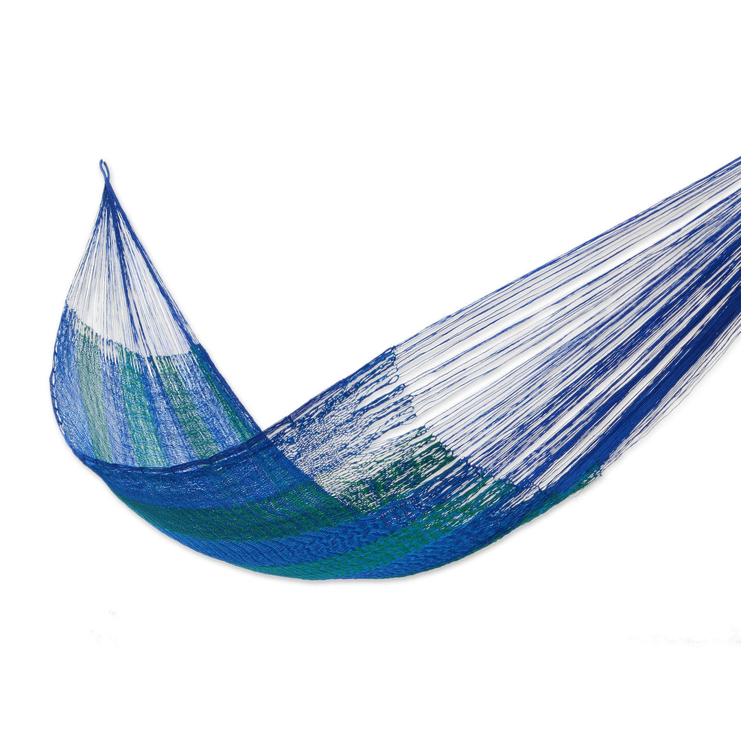 Striped Mayan Hammock (Single) - Cool Lagoon