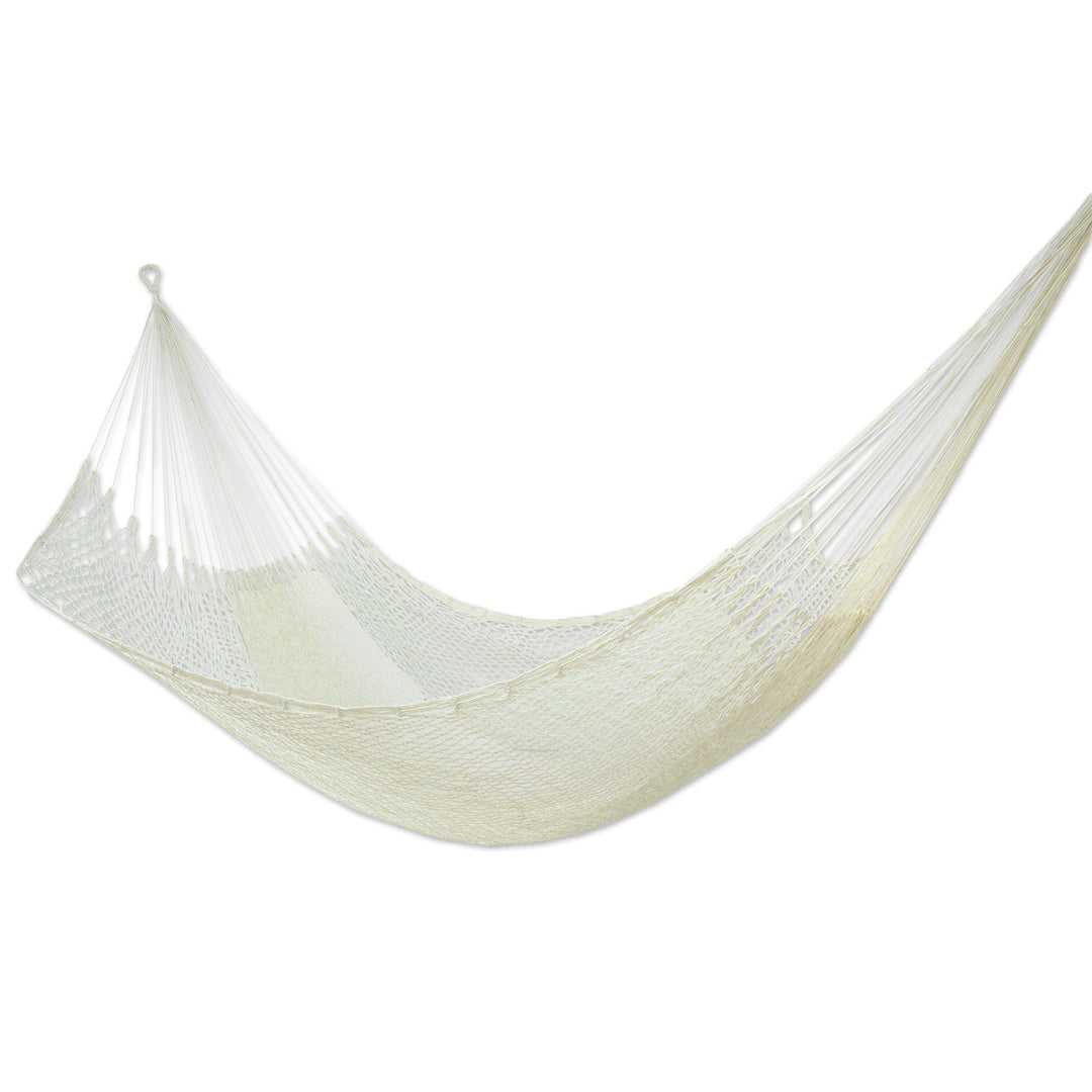 Unique Solid Mayan Hammock from Mexico (Single) - Ivory Sonata