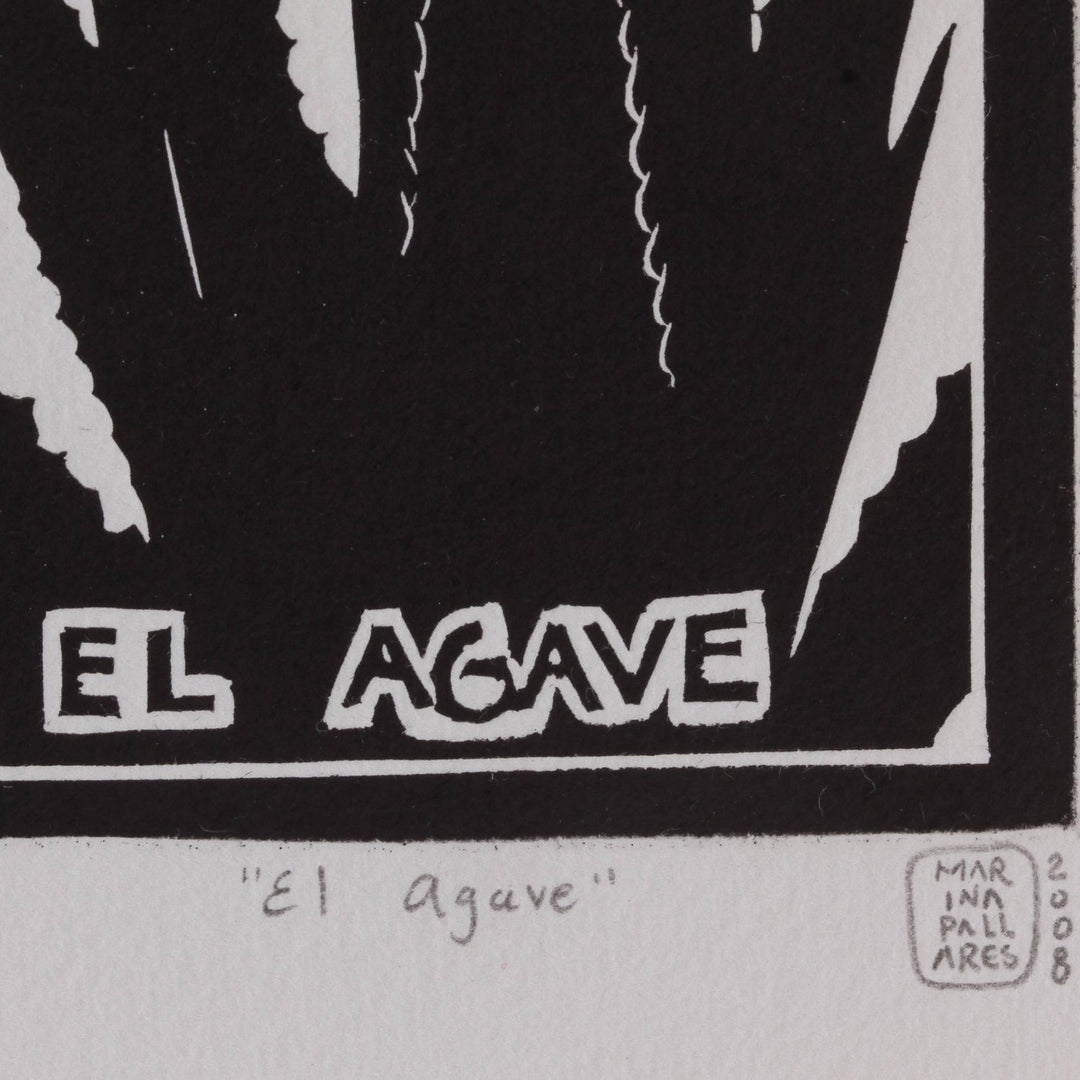 Mexico Folk Art Theme Signed Limited Edition Etching - Agave Tequila Lotto