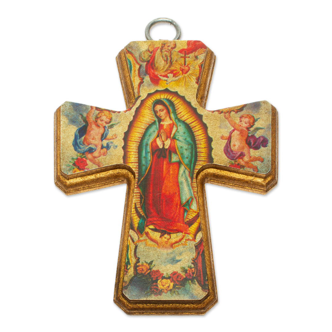 Artisan Crafted Christianity Wood Cross - Guadalupe Queen of Heaven