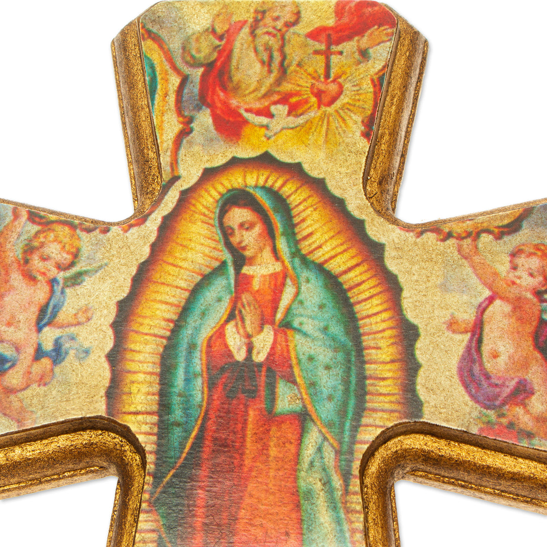 Artisan Crafted Christianity Wood Cross - Guadalupe Queen of Heaven