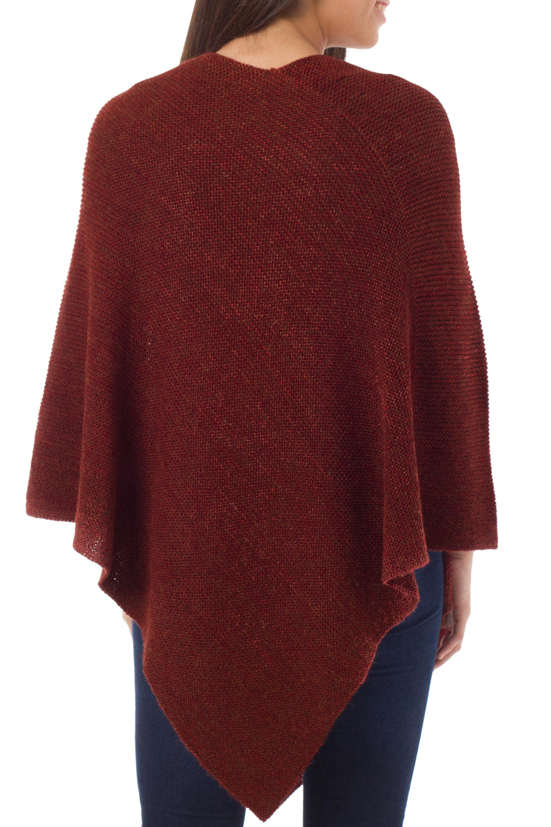 Women's Alpaca Wool Poncho - Autumn Splendor