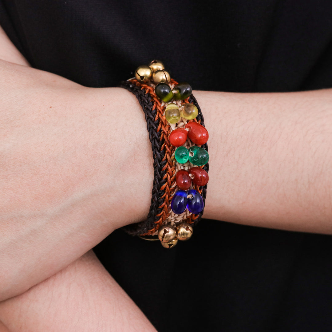 Beaded Wristband Bracelets (Pair) - Bold Brown Fortunes