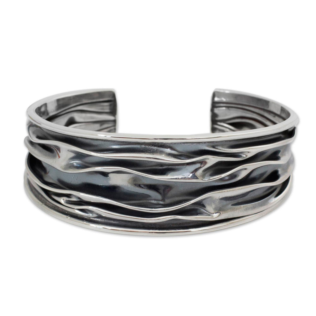 Hand Crafted Sterling Silver Cuff Bracelet - River